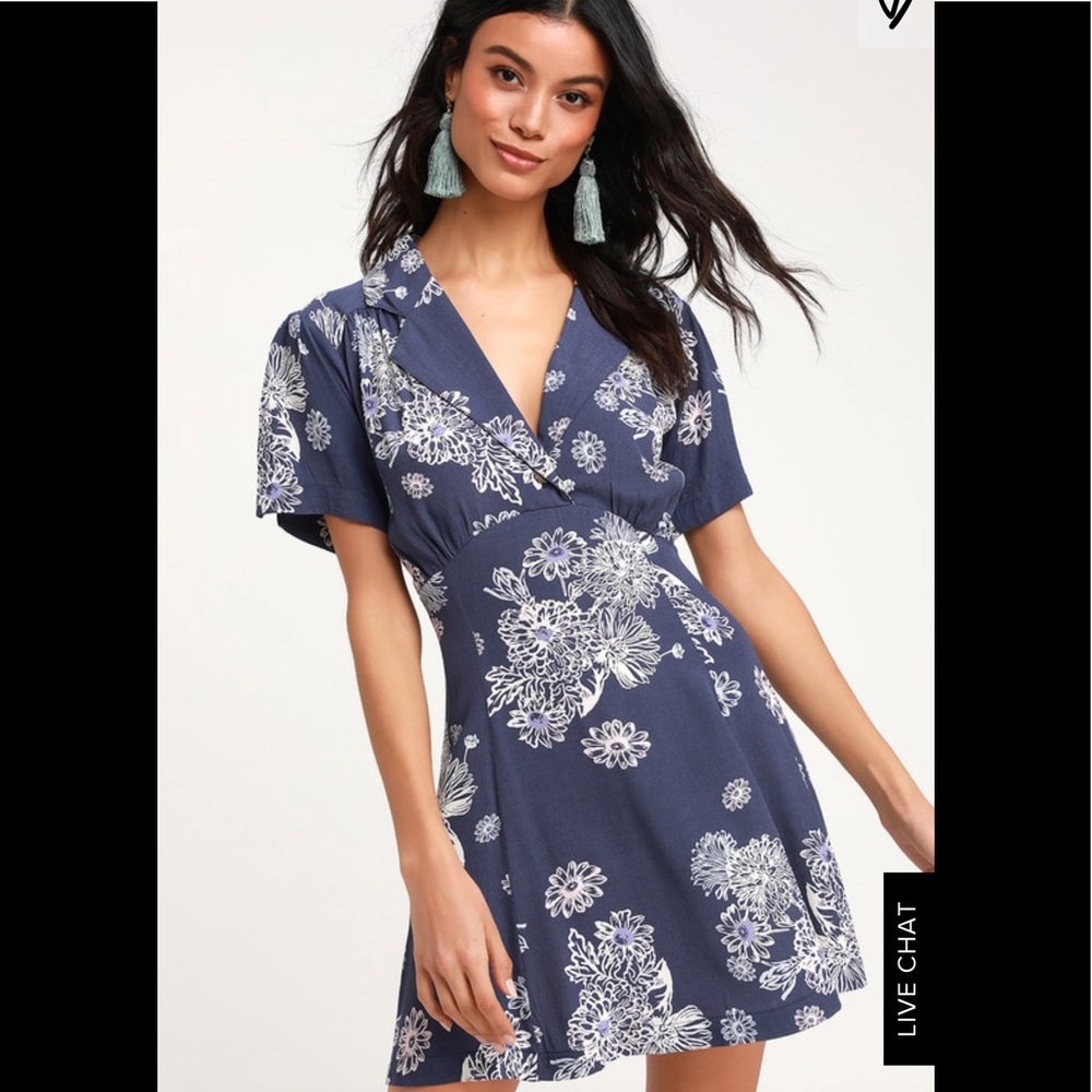 Free People blue Hawaiian 🌺 mini dress